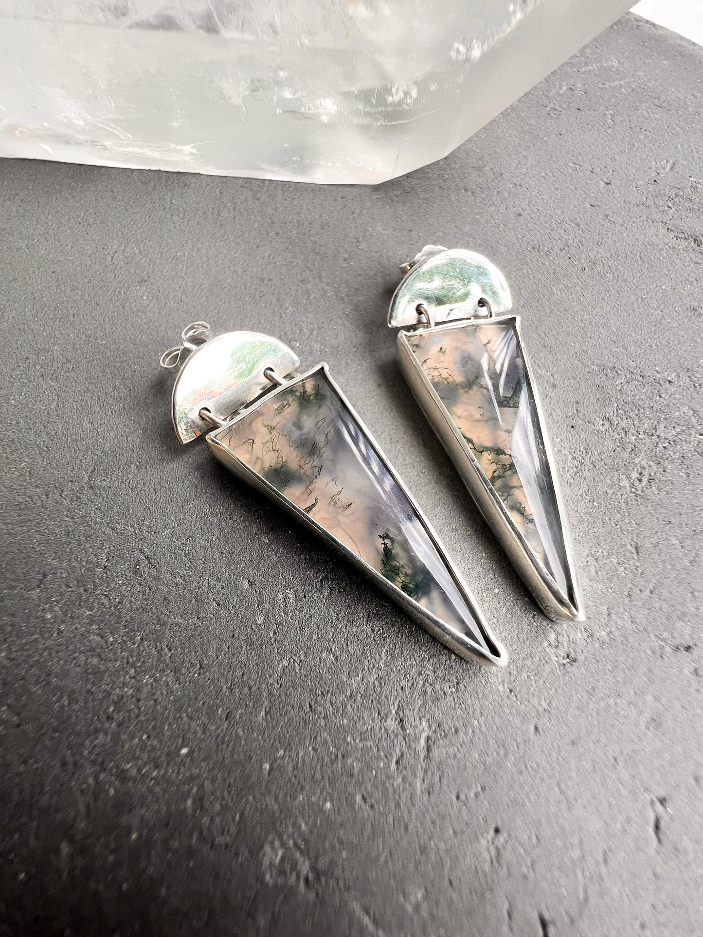 Moss Agate New Growth Stud Earrings