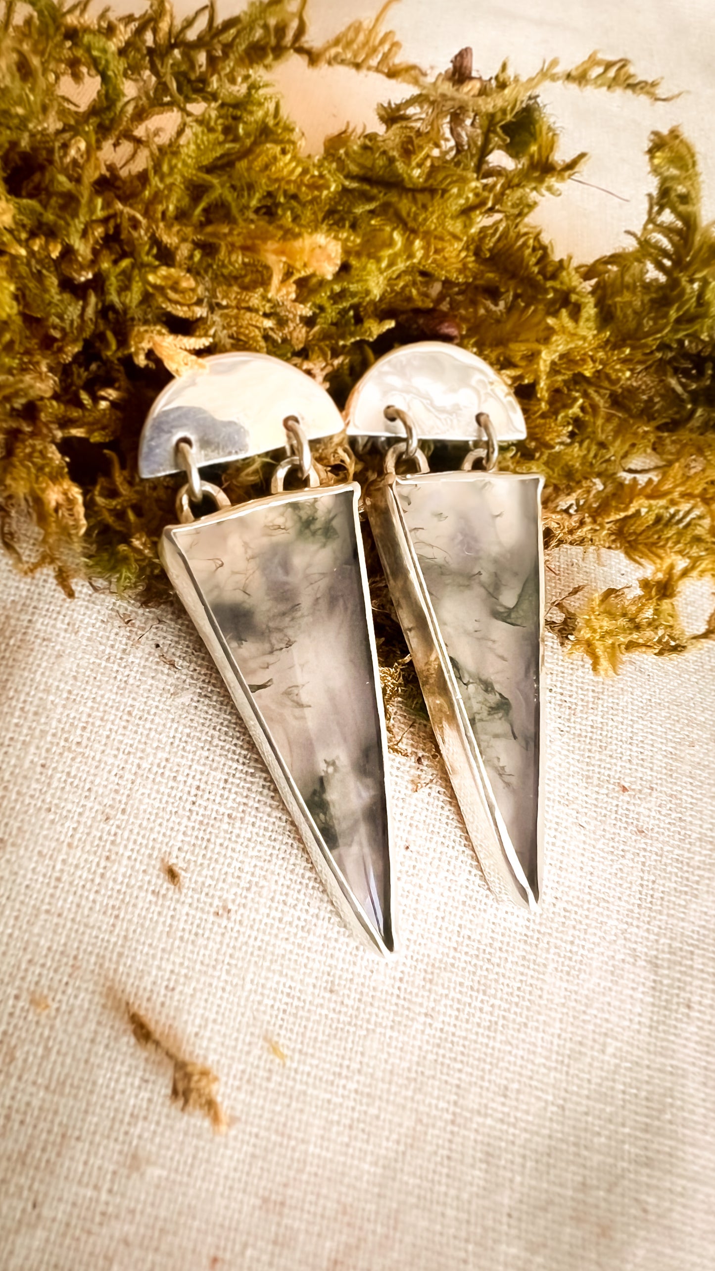 Moss Agate New Growth Stud Earrings