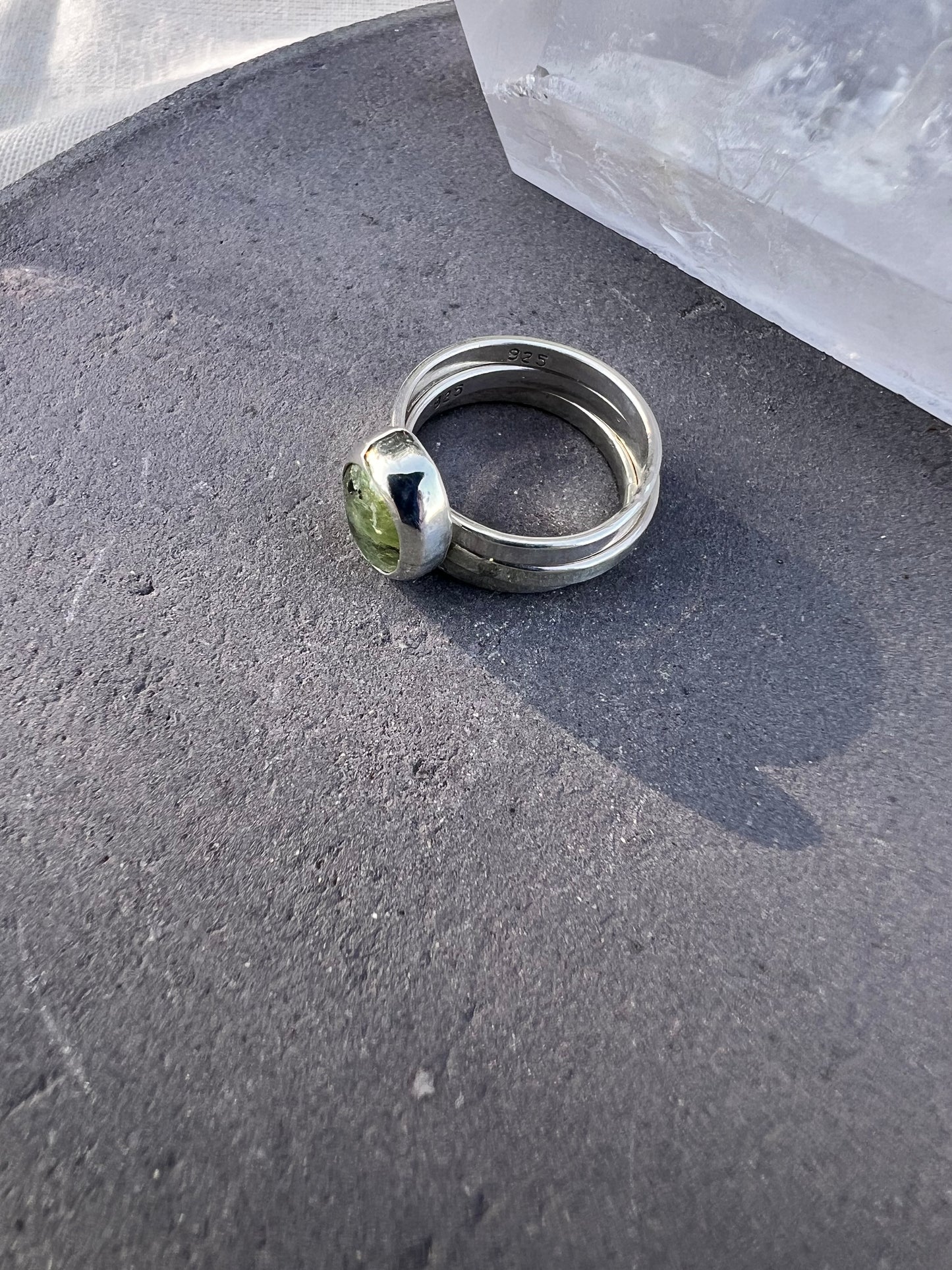 Green Kyanite Set of 3 Stacking Rings, Size 5.25