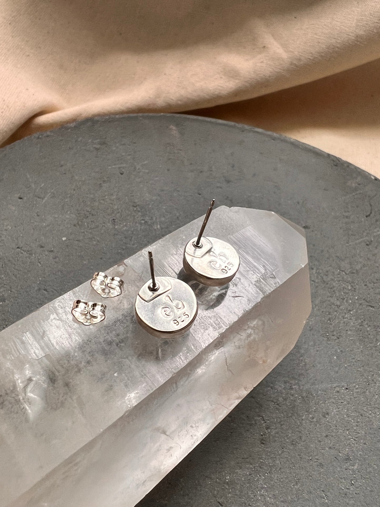 Chalcedony Sterling Silver Stud Earrings