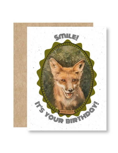 Cheesin' Fox greeting card