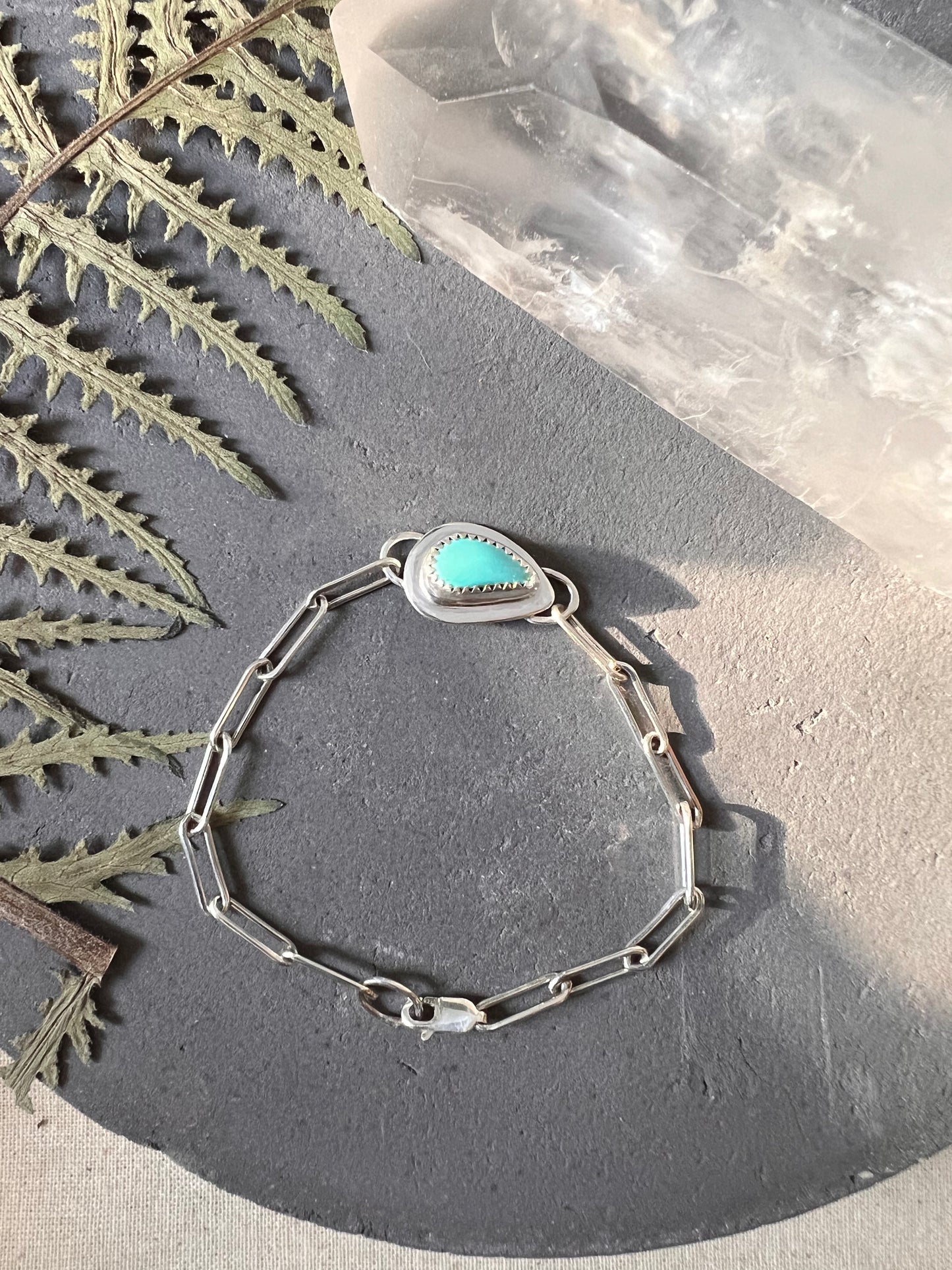 Carico Lake Turquoise Paperclip Chain Bracelet