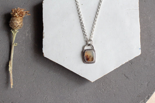 Dendritic Agate Picture Frame Pendant
