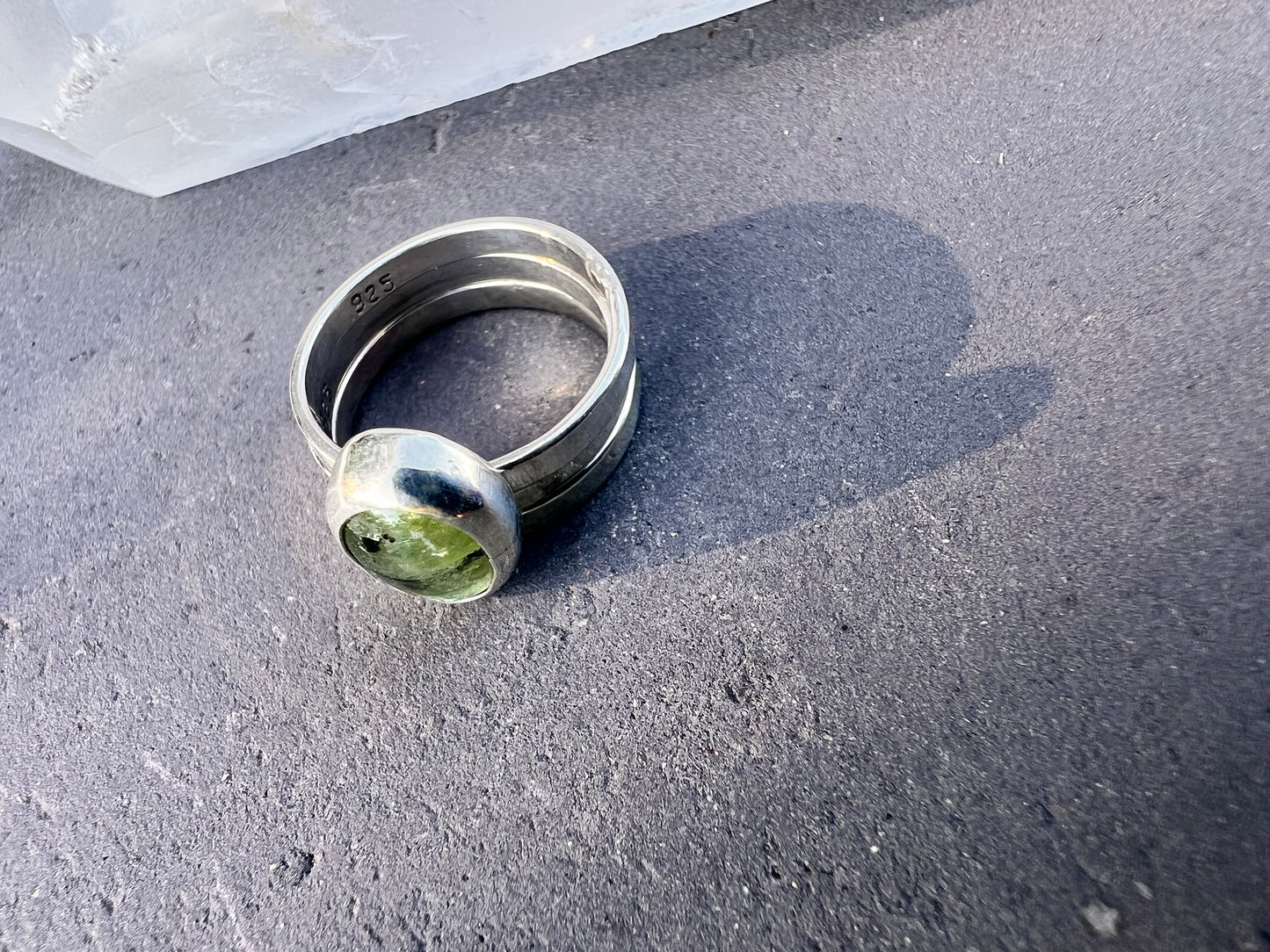 Green Kyanite Set of 3 Stacking Rings, Size 5.25