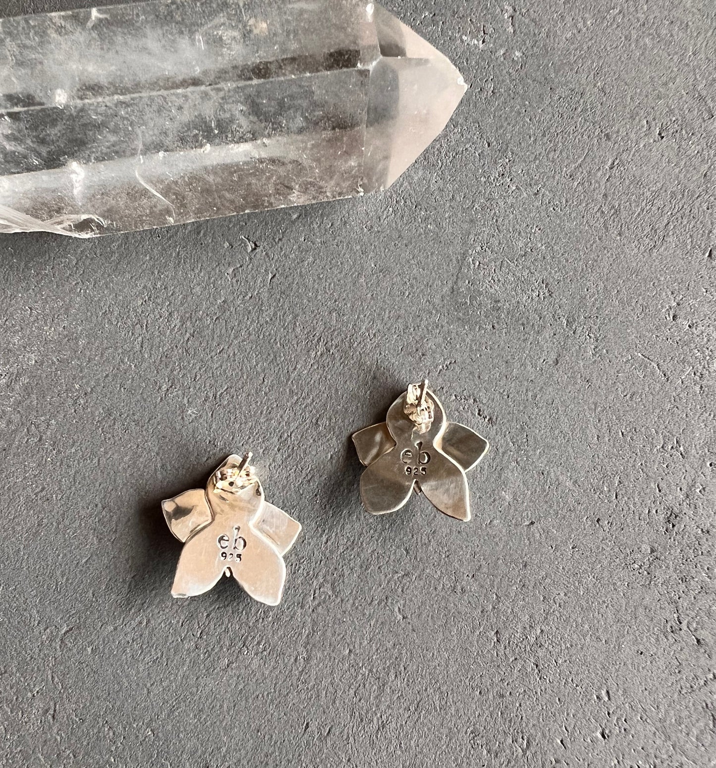 Mini Moth Orchid Sterling Silver Stud Earrings
