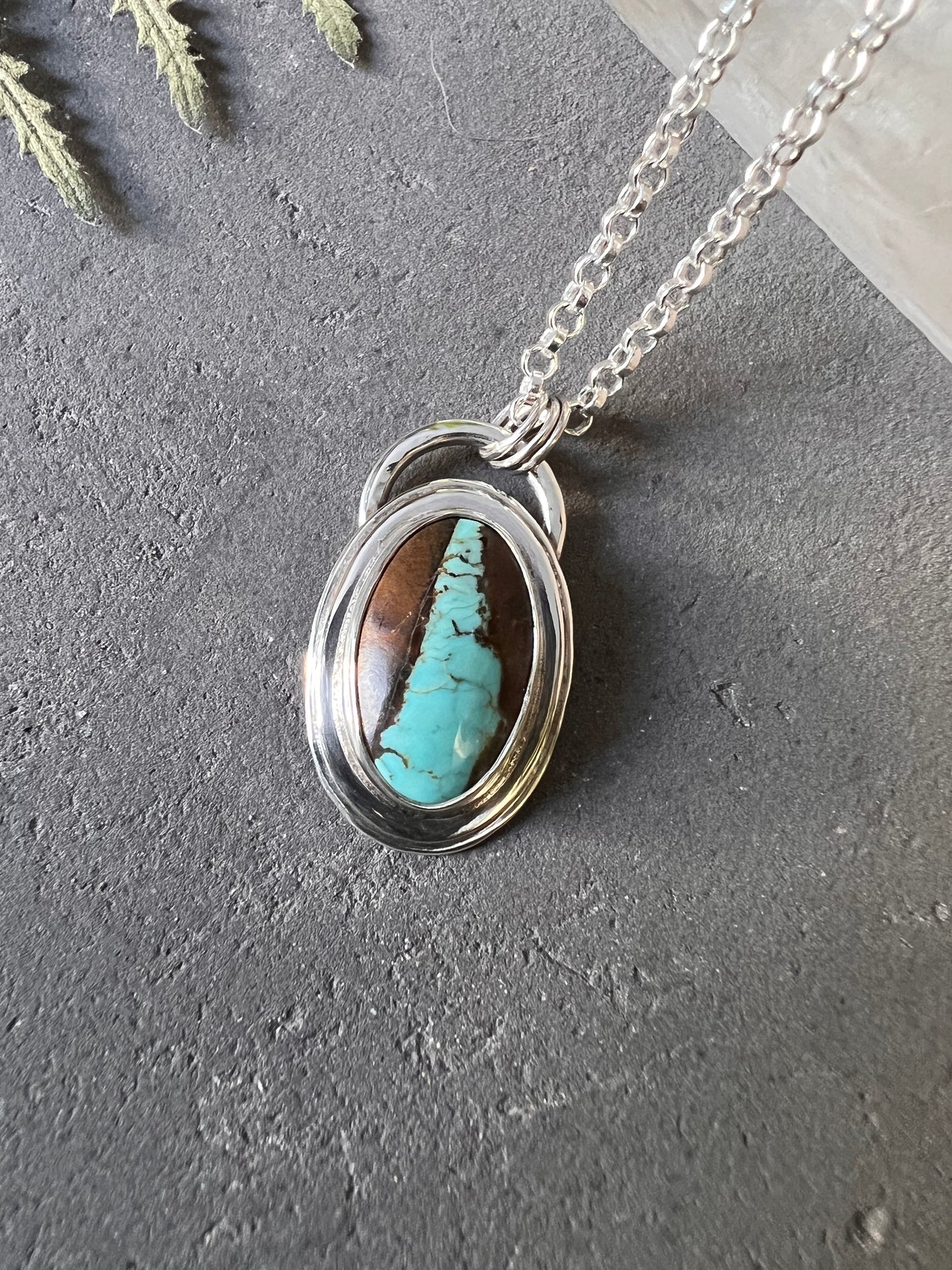 Number 8 Turquoise Pendant (w/ chain)