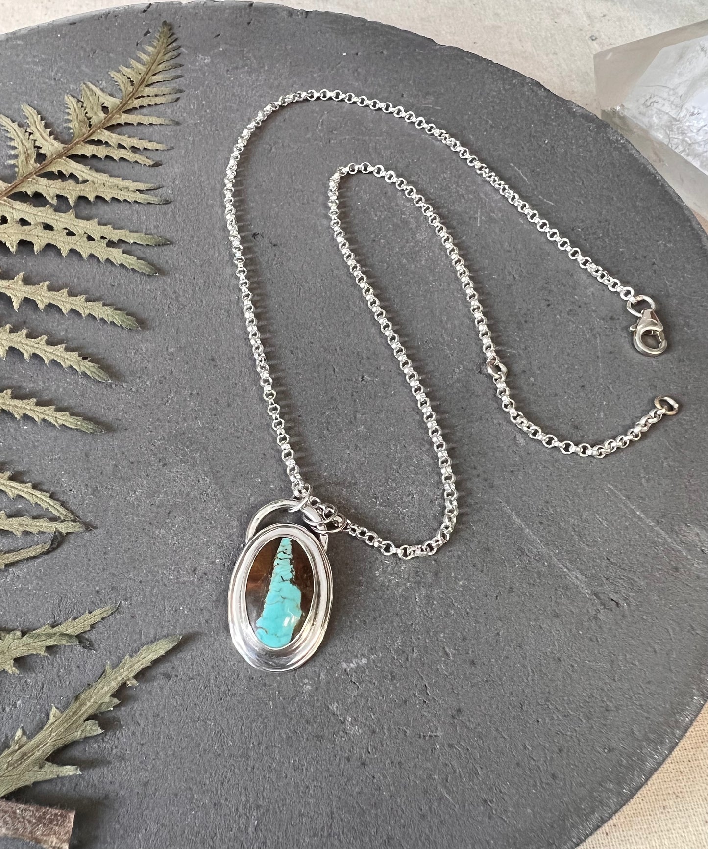 Number 8 Turquoise Pendant (w/ chain)