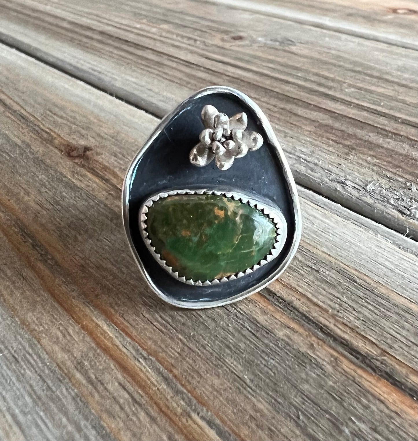 Royston Turquoise Succulent Ring, Size 8.5