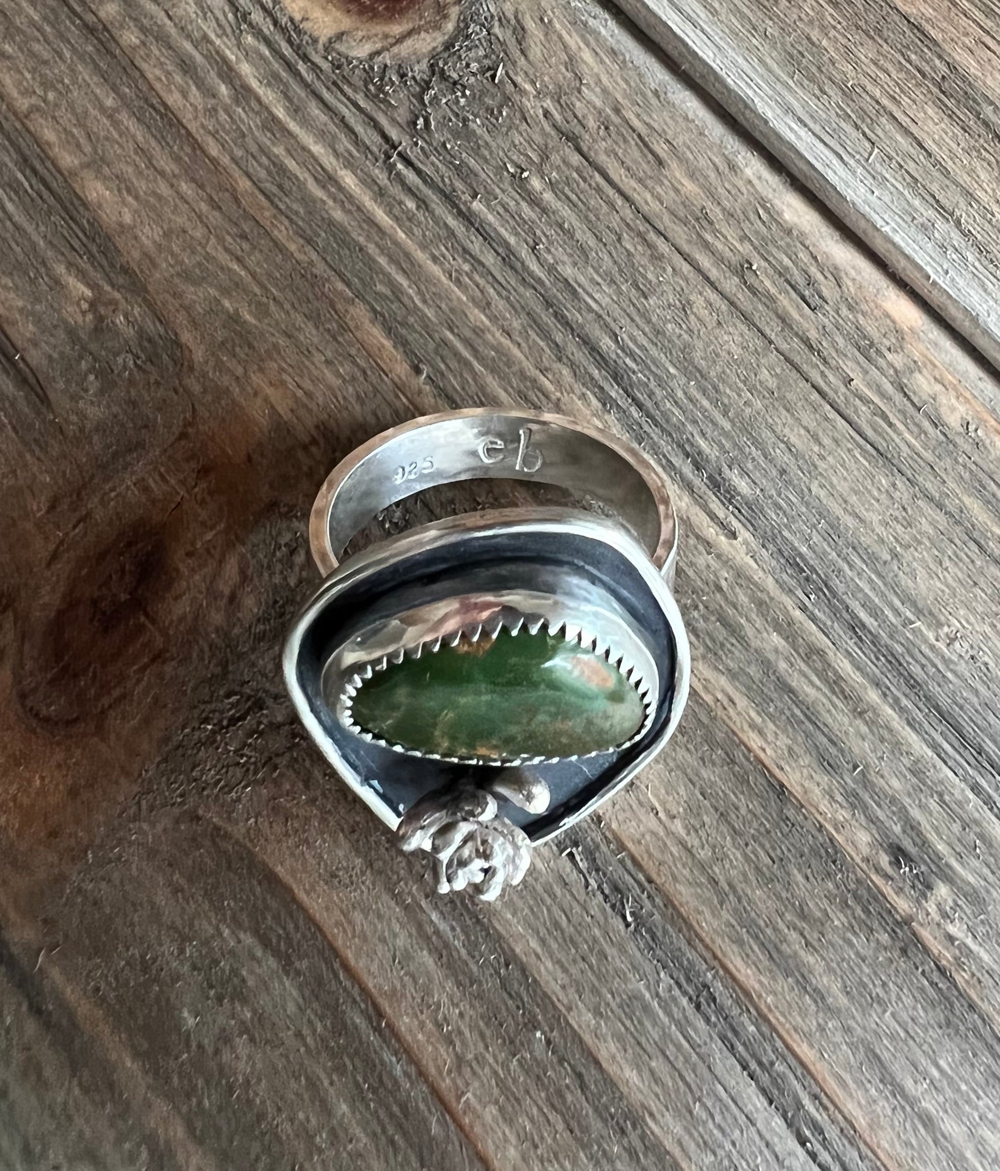 succulent ring Royston Turquoise Succulent Ring, Size 8.5